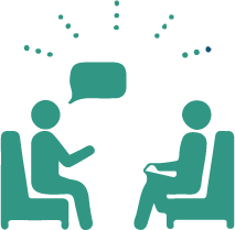 Icon of people sitting and talking
